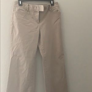 Ann Taylor wide leg tan khakis